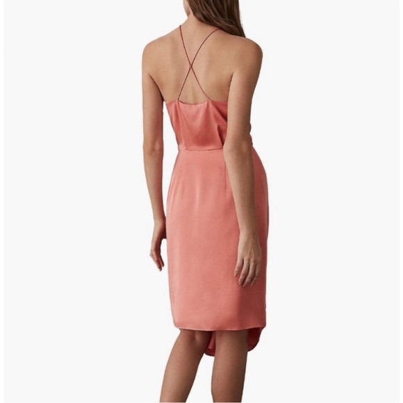 NWOT Reiss Halter Neck Dress Coral Pink Size 12 - Picture 2 of 12